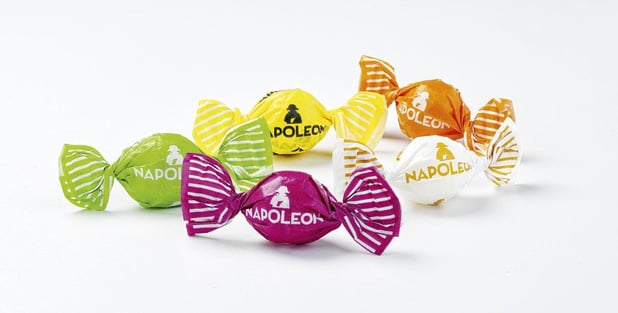 Les bonbons Napoléon enveloppés dans du papier ciré 